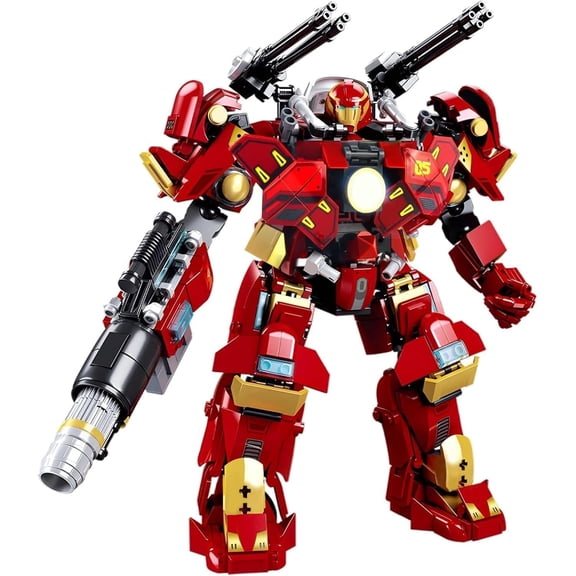 Mech Robot Transforming Building Blocks Set for Adults, City Warrior Justice Hero Soldier Mech Model Building Kit, Cool Creative Robots Toys Gift for Teens 14 , 588 Pieces