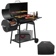 Royal Gourmet CC1830FC 28 Charcoal Grill with Offset Smoker, With Cover,855 Sq. In. Cooking Area, Front Shelf,Charcoal Grill for Outdoor Grilling and Backyard Cooking, Black