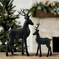 thumbnail image 3 of Black Christmas Reindeer for Winter – Set of 2 Xmas Reindeer Figurines – Modern Black Christmas Deer Statues for Living Room, Mantel Table Christmas Decor Indoor, 3 of 7