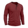 thumbnail image 4 of 100% Cotton Mens Casual T-Shirt Slim Fit Basic Henley Long Sleeve Shirts With Buttons Fashion Daily Wear Work Tops, 4 of 7