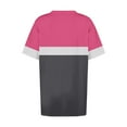 thumbnail image 2 of fatyb Women's Plus Size Blouses V Neck Color Block Loose Tshirts Casual Short Sleeve Summer Tee Tops, 2 of 4