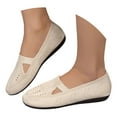 thumbnail image 3 of uvwlwu Women's Casual Shoes Breathable Mesh On Soft Sole Round Toe Hollow Knit Footwear For Everyday Wear(Beige,8), 3 of 8