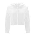thumbnail image 4 of AherBiu Sweatshirts for Women Cropped Zip up Jackets Lightfleece Lined Hooded Juniors Sports Outwear, 4 of 7