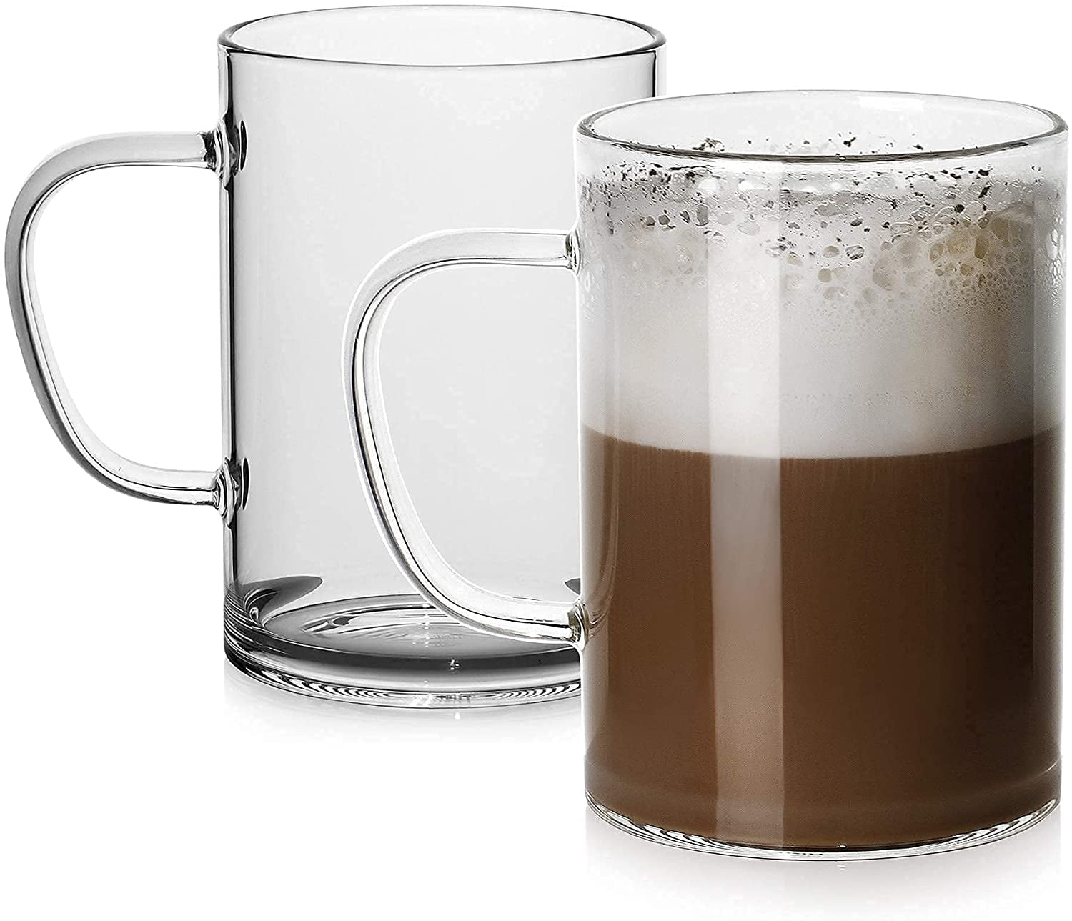 150 ML EACH 12 Tea COFFEE CAPPUCCINO LATTE cup Glass with Handle BY NISA 
