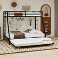 thumbnail image 1 of metel Twin/Full size Black three-layer high and low bed with pull-out sofa bed, 1 of 11