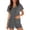 Dark Gray, variant on SuDongPo Womens Pajamas Set Button Up Pjs Short Sleeve Ruffle Sleepwear Notch Collar Bride Soft Pj Lounge Sets