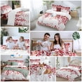 thumbnail image 6 of Red Eucalyptus Leaves Duvet Cover Set, Summer Botanical Weeping Soft Duvet Cover Full Size Bedding Set 4 Pieces, 1 Quiltcover and 2 Pillowcases with Zipper, 1 Bed Sheet for All Seasons, 6 of 9