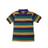 Adult Small Mardi Gras Stripe Purple Green Gold Knit SS Shirt