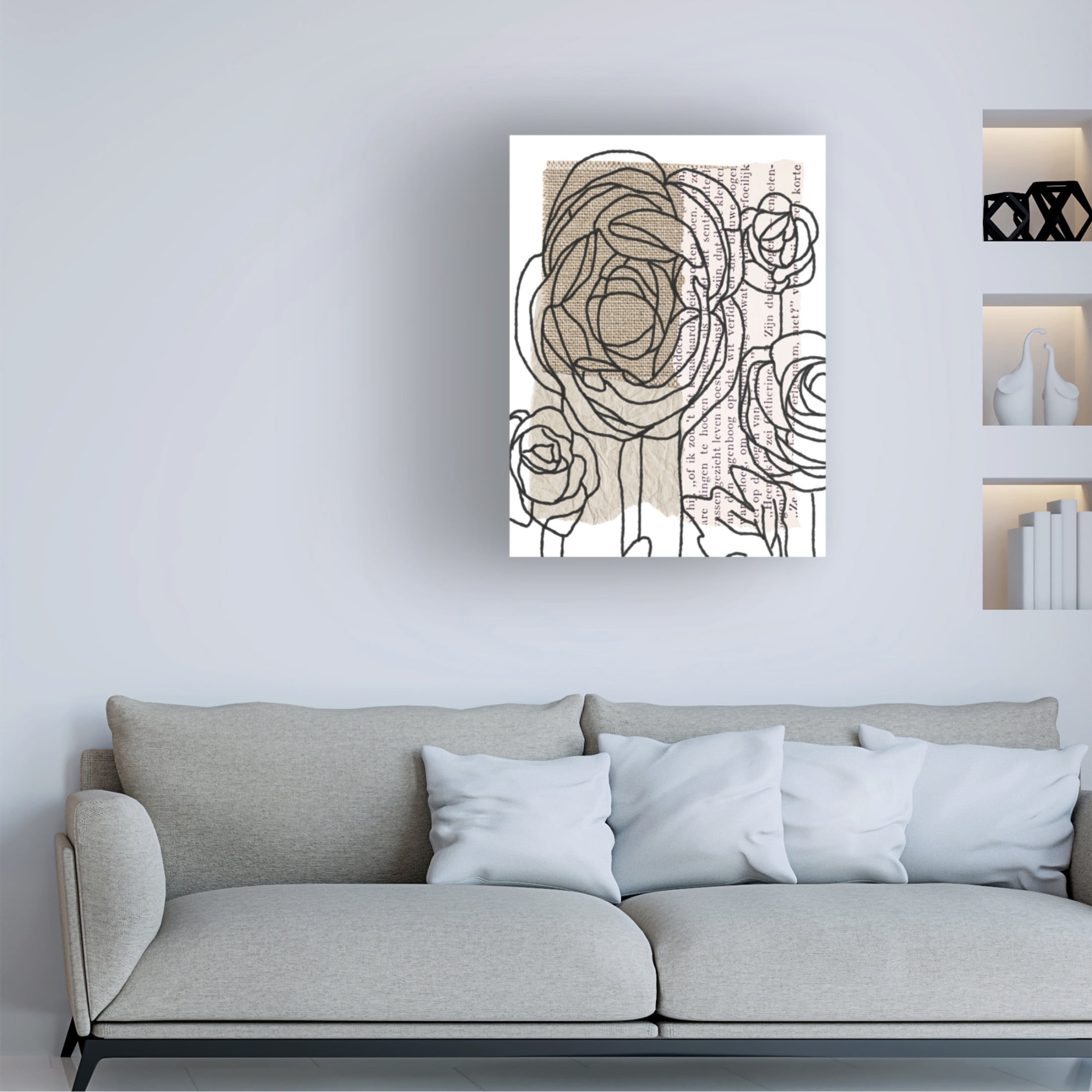 Trademark Fine Art Alonzo Saunders  Drawn Flowers I Canvas Wall Art