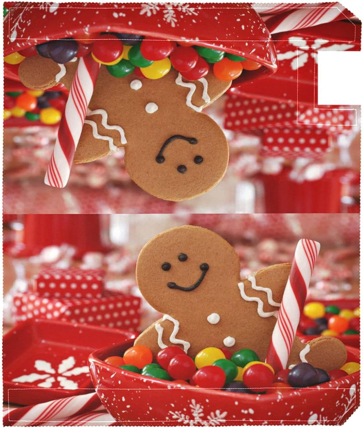Gingerbread Man Christmas Mailbox Cover Xmas Winter Mailbox Covers Magnetic Large Oversized 21"X25.5" Mailbox Wraps Post Letter Box Cover Garden Decorations