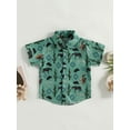 thumbnail image 2 of Toddler Baby Boy Western Clothes Cow Print Button Up Shirts Lapel Short Sleeve Dress Shirt Cowboy Summer Tee Tops, 2 of 8