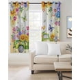 thumbnail image 2 of Spring Truck Flowers Blackout Curtains for Bedroom Living Room Darkening Curtains 63 Inches Long Watercolor Floral Butterflies Yellow Window Curtain 2 Panels Set Window Treatment Drapes 42"x63", 2 of 9