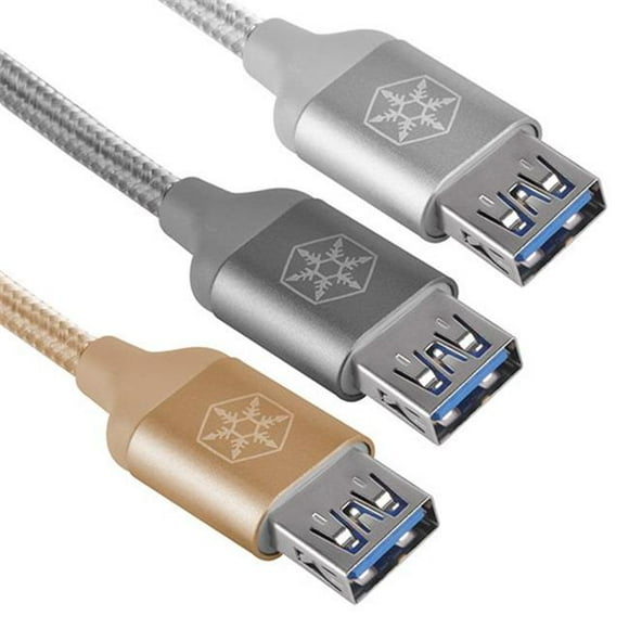 SilverStone Technologies CPU05C-500 Câble Réversible USB-C vers USB Type-A Femelle 0.5 m, Charbon