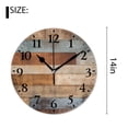 thumbnail image 2 of 14 Inch Wall Clock Battery Operated Silent Clock Decorative for Office, Kitchen, Outdoor, Living Room，Vintage Wooden Plank Pattern Print, 2 of 4