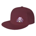 thumbnail image 1 of DouZhe Flat Brim Cap Snapback Hat, Moe Anime Character Girl Prints Adjustable Red Adult Baseball Cap, 1 of 6