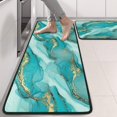 thumbnail image 2 of Kitchen Rugs Sets Of 2,Teal Gold Marble Pattern Anti Fatigue Kitchen Mat Rugs Non Slip Washable,Decorative Kitchen Floor Mats for Kitchen,Sink,Laundry,17"x47"+17"x47", 2 of 5