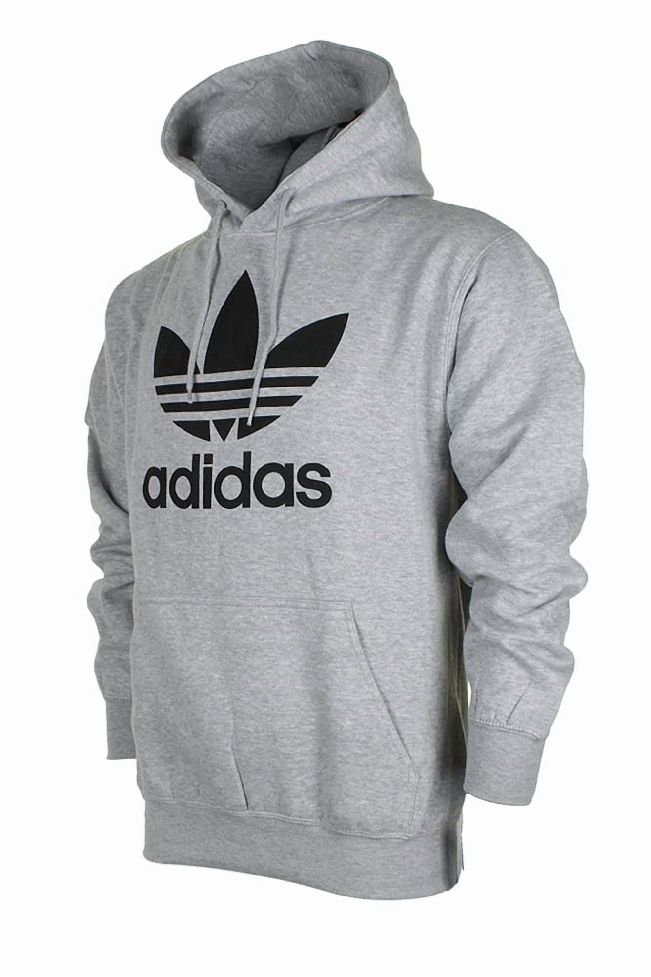 Adidas Men's Trefoil Logo Graphic Pouch Pocket Pullover Hoodie Burgundy M
