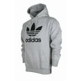 thumbnail image 2 of ADIDAS Mens Trefoil Gray Logo Graphic Classic Fit Draw String Stretch Hoodie L, 2 of 2