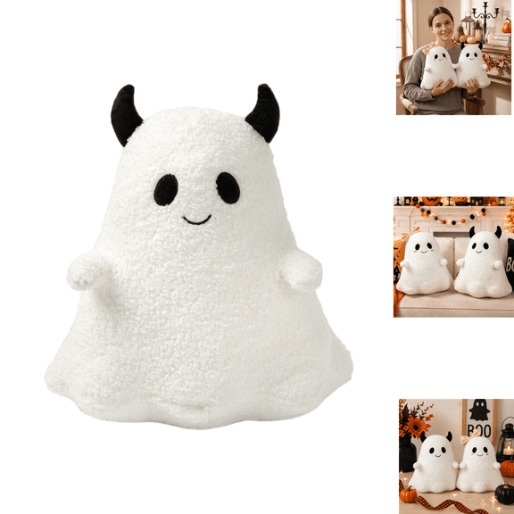 Halloween Ghost Stuffed Animal, Bedtime Soft Plush Toy Spooky Cute Ghost Plushies, Cute Weighted Stuffed Animals, Kawaii Ghost Plush Doll Birthday Gifts for Teens A