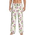 thumbnail image 2 of Kdxio Tulips Flowers Print Men's Sleep Pajama Pant Lounge Pants with Pockets, 2 of 8