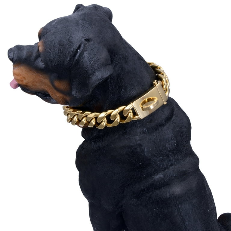 Gold cuban link dog leash sales