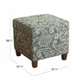 thumbnail image 3 of Paisley Pattern Fabric Upholstered Wooden Ottoman with Lift Off Top Blue and Gray - Saltoro Sherpi, 3 of 4