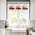 thumbnail image 3 of Farm Fresh Window Curtain Set with Tiers and Valance, 3 Pieces Rod Pocket Valances Retro Red Turck Pull Milk Cow Sunflower Window Treatment Semi Sheer Kitchen Bedroom Farmhouse Decor (52" W x 18" L), 3 of 5