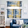 thumbnail image 2 of Abstract Mottled Texture Kitchen Curtains Valances and Tiers Set of 3 Vintage Blue Yellow Painting Tier Curtains and Valance with Rod Pocket for Small Windows, 27.5"x36", 2 of 9