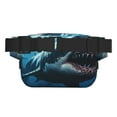 thumbnail image 3 of Picia 3D Realistic Shark Print Square Double-Layer Waist Bag Mini Adjustable Waist Belt Bag Exercise Running Travel Hiking, 3 of 9
