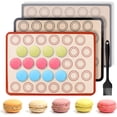 thumbnail image 1 of 3 PCS Antiadherente Tapete de Silicona Hornear para Macaron, Tapete para Hornear, con Cepillo, Reutilizable, Resistente ai Calor, Sin BPA, para Pastelería Pizza Pan Pastel Galleta(42 x 29.5CM), 1 of 4