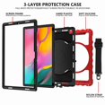 thumbnail image 2 of Dteck For Tab A7 10.4 Case 2020 T500 T505 Heavy Duty Rugged 3 Layer Full Body Shockproof Protective Covers with 360 Rotate Stand /Hand Strap/ Should Belt /Pencil Holder, Red+Black, 2 of 6