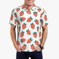thumbnail image 3 of Balery Strawberries Printed Men’s Short Sleeve Polo Shirt, Midweight Men's Shirt,Golf Polo shirts -Small, 3 of 9