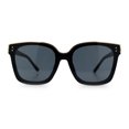 thumbnail image 4 of Womens Boyfriend Metal Brow Trim Inset Lens Horn Rim Plastic Fashion Sunglasses Black Gold - Black, 4 of 8