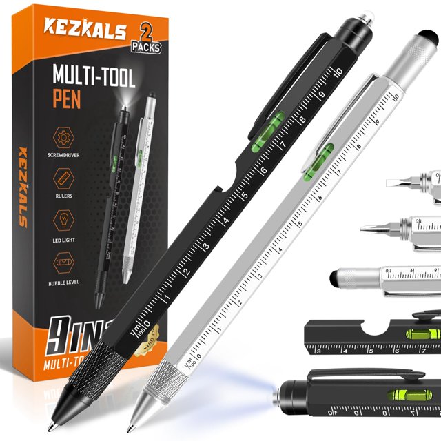 Set de Bolígrafo Multiherramientas KEZKALS 9 en 1 para Hombres con Accesorios