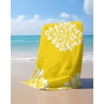 thumbnail image 4 of Baroque Yellow Beach Towels Oversized Super Absorbent, Vintage Damask Classic Floral Lightweight Bath Towel Quick Dry Sets For Bathroom/Pool/Rv Camping/Beach Play/Gym Room/Picnic 23"x47", 4 of 8