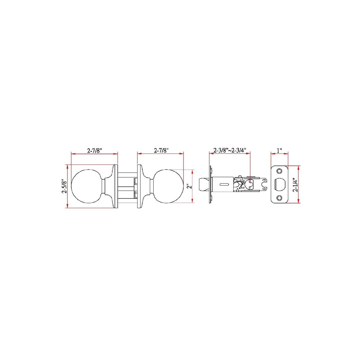 Design House Ball Passage 2-Way Latch Hall and Closet Door Knob