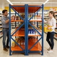thumbnail image 2 of GDF Studio Industrial Heavy Duty Garage Shelves, 4-Tier Adjustable Metal Utility Shelving Unit, Blue and Orange, 2 of 7