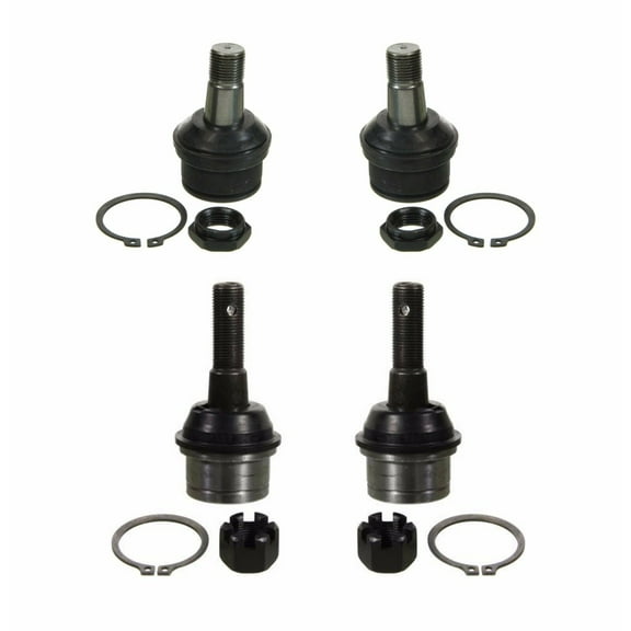 4 Piece Kit 2 Upper Ball Joints 2 Lower Ball Joints New Suspension Fits select: 1981-1986 FORD F150, 1981-1983 FORD F100