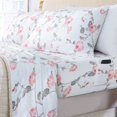 thumbnail image 5 of EnvioHome 100% Cotton Flannel Sheets King Size Bed Sheets Set with Deep Pockets, Brushed Flannel with Elastic Fitted Sheet Set, Soft & Cozy Sheets - 4 Piece Bedding and Pillowcase set, Blush Floral, 5 of 5