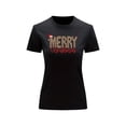 thumbnail image 2 of Playera Blusa Con Estampado Merry Christmas Estilo Animal Print Ropa Para Mujer Color Negro Talla Mediana Marca Emil SaEs, 2 of 4