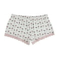 thumbnail image 2 of P.J. Salvage Womens Wine And Roses Pajama Shorts, White, Medium, 2 of 2