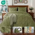 thumbnail image 2 of Baauye Queen Comforter Set, 7 Pieces Sage Green Comforters, Pintuck Bedding Sets for All Season, Bed in a Bag with Comforter, 1 Fitted Sheet, 1 Flat Sheet, 2 Pillowcases & 2 Shams, 2 of 8