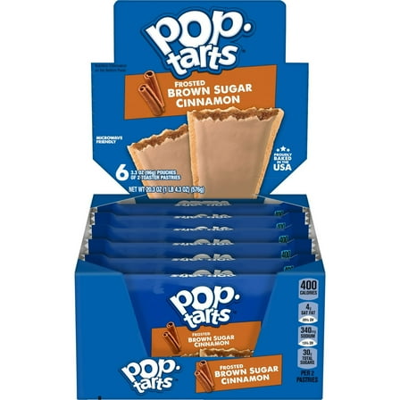 Pop-Tarts Frosted Brown Sugar Cinnamon Toaster Pastries, 6 Count, 3.3 oz Each
