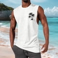 thumbnail image 2 of Mens Graphic Cotton Tank Tops Sleeveless Muscle Shirts Beach Hawaiian Coconut Tree Patriotic Tank Tops White, 2 of 5