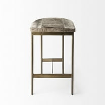 Millie 16.5L x 18.0W x 26.0H Gray Hair On Leather Hide Stool