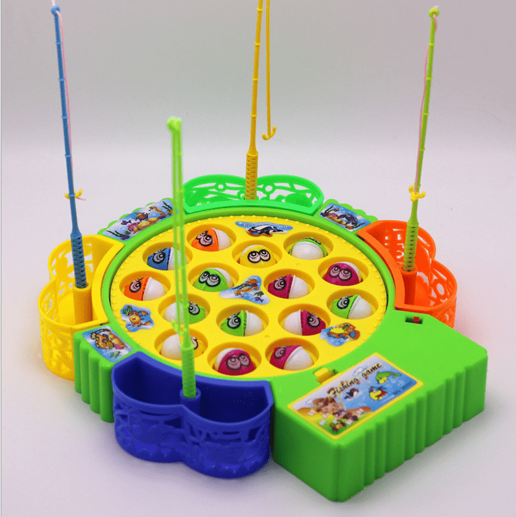 Fishing Game 42 PCS Musical Toddler Board Games Rotating Role Play Game Fish Toy 
