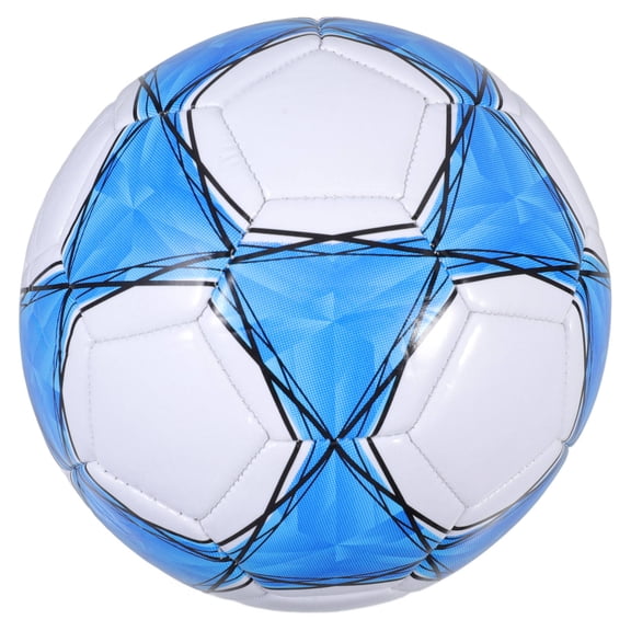 OUNONA Youth Outdoor Soccer Ball for Training Blue PVC Handstitched Durable Material