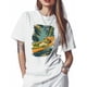 thumbnail image 1 of Womens Tops Lying Frog Holiday Cotton Short Sleeve Round Neck T-Shirt Trendy Comfortable, Tropical Tree Leaf, 1 of 7
