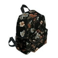 thumbnail image 2 of FORMRS School Backpack with Front Zippered Pocket 12" Student Travel Daypack, Black Flowers, 2 of 6