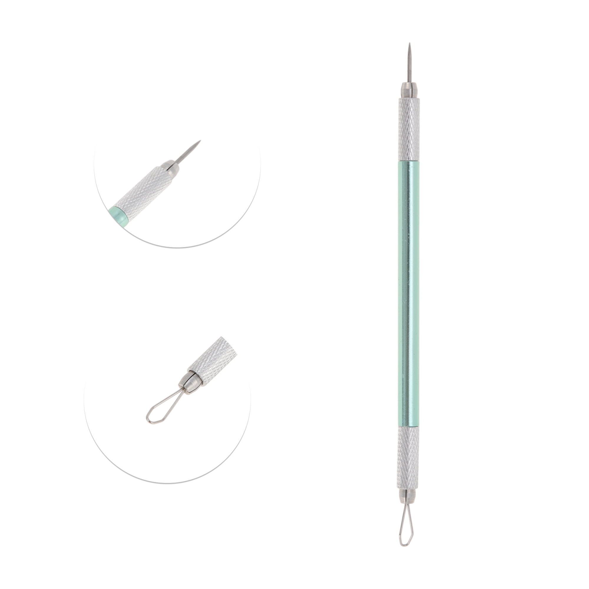 Unique Bargains Convenient Double-Ended Pimple Extractor 1 Pc Green
